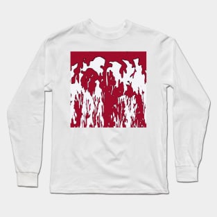 Red and White Coral Abstract Long Sleeve T-Shirt